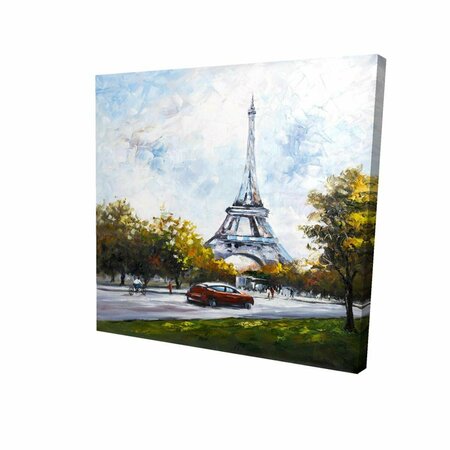 BEGIN HOME DECOR 12 x 12 in. Driving Near The Eiffel Tower-Print on Canvas 2080-1212-ST31